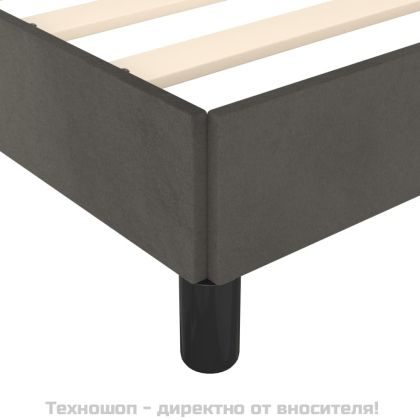 Рамка за легло без матрак, тъмносива, 200x200 см, кадифе