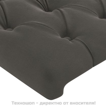 Рамка за легло без матрак, тъмносива, 200x200 см, кадифе