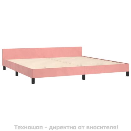 Рамка за легло с табла, розова, 200x200 см, кадифе