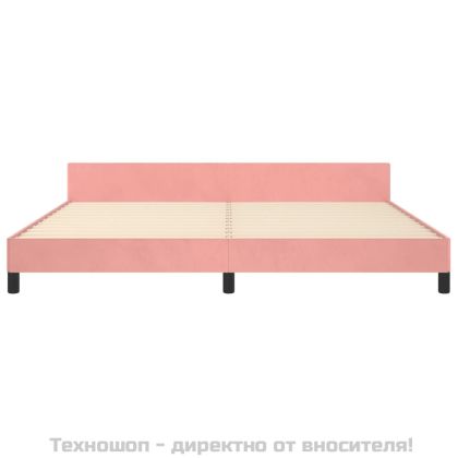 Рамка за легло с табла, розова, 200x200 см, кадифе