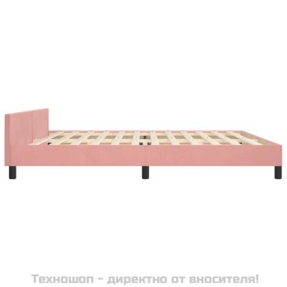 Рамка за легло с табла, розова, 200x200 см, кадифе