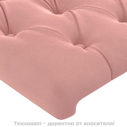 Рамка за легло с табла, розова, 200x200 см, кадифе