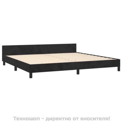 Рамка за легло без матрак, черна, 200x200 см, кадифе