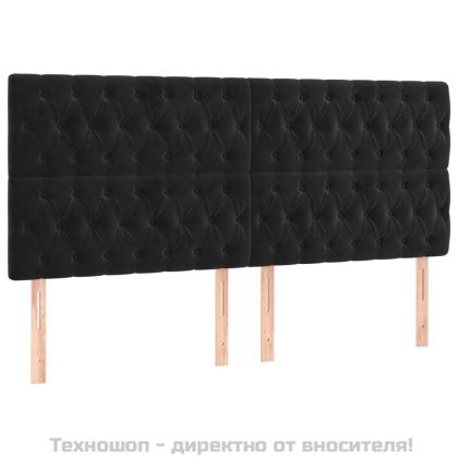 Рамка за легло без матрак, черна, 200x200 см, кадифе