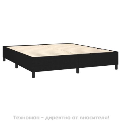 Боксспринг легло с матрак, черно, 160x200 см, плат