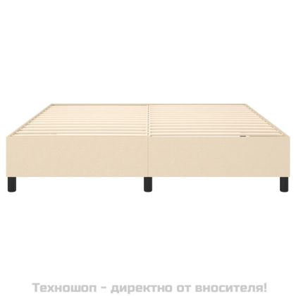 Рамка за легло с пружини, кремава, 160x200 см, плат
