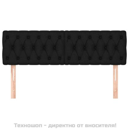 Табла за легло, черна, 160x7x78/88 см, плат