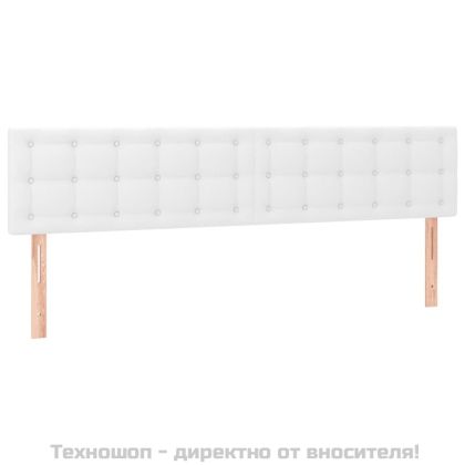 Табла за легло, бяла, 200x5x78/88 см, изкуствена кожа