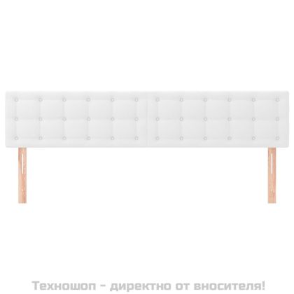 Табла за легло, бяла, 200x5x78/88 см, изкуствена кожа