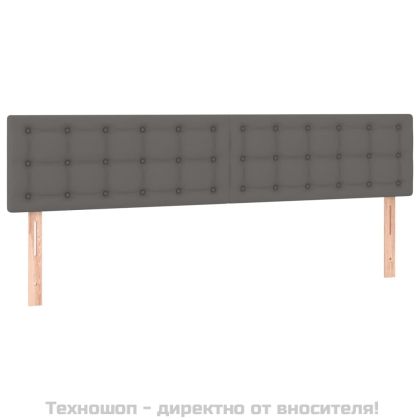 Табла за легло, сива, 180x5x78/88 см, изкуствена кожа