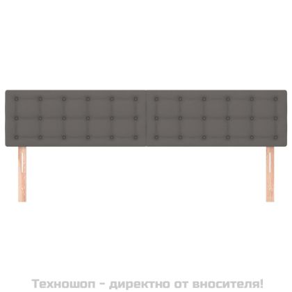 Табла за легло, сива, 180x5x78/88 см, изкуствена кожа