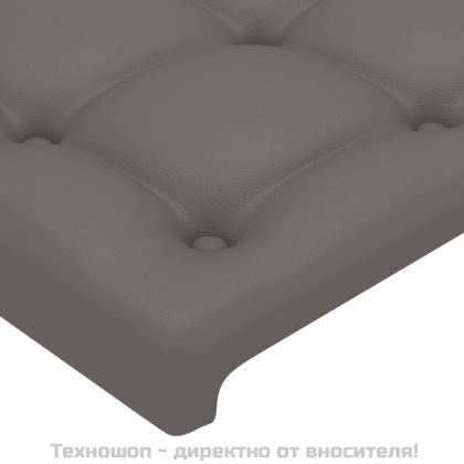 Табла за легло, сива, 180x5x78/88 см, изкуствена кожа