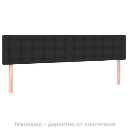 Табла за легло, черна, 180x5x78/88 см, изкуствена кожа