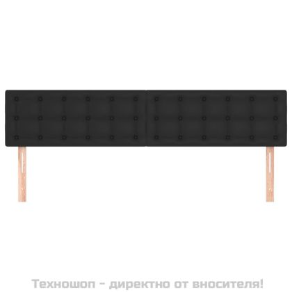 Табла за легло, черна, 180x5x78/88 см, изкуствена кожа