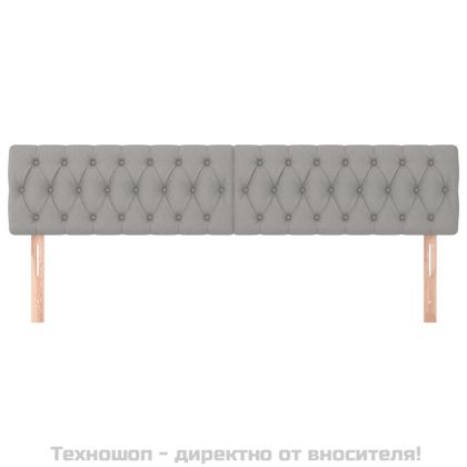 Горни табли за легло, 2 бр, светлосива,90x7x78/88 см, плат