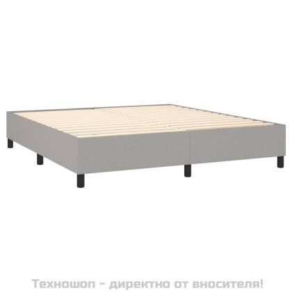 Рамка за легло с пружини, светлосива, 180x200 см, плат