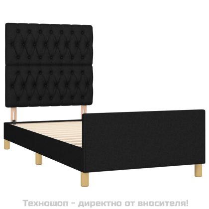 Рамка за легло без матрак, Черно, 90x200 см, плат