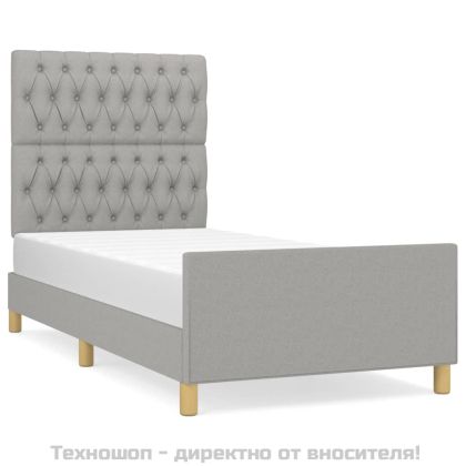 Рамка за легло без матрак, светлосива, 100x200 см, плат