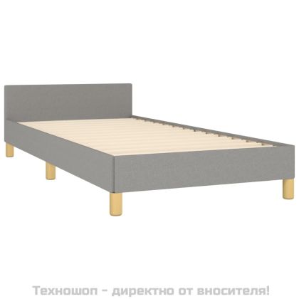 Рамка за легло без матрак, светлосива, 100x200 см, плат