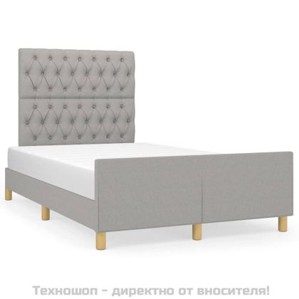 Рамка за легло без матрак, светлосива, 120x200 см, плат