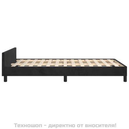 Рамка за легло без матрак, черна, 120x200 см, кадифе