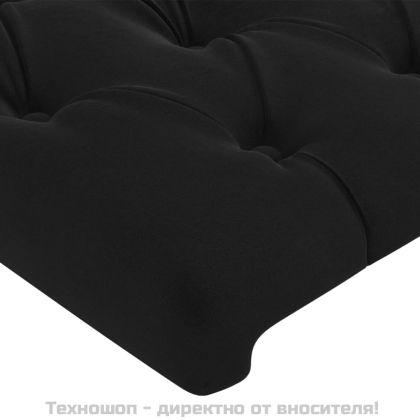 Рамка за легло без матрак, черна, 120x200 см, кадифе