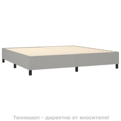 Боксспринг легло с матрак, светлосиво, 200x200 см, плат