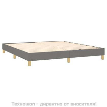 Боксспринг легло с матрак, тъмносиво, 180x200 см, плат