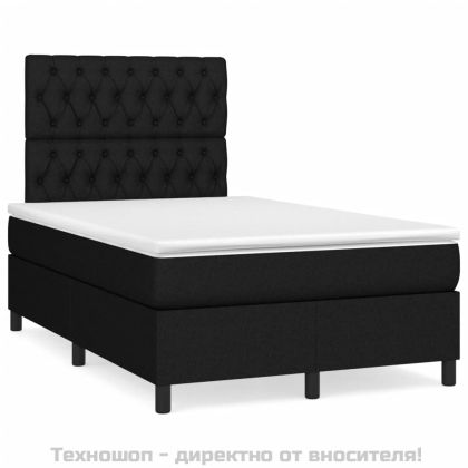 Боксспринг легло с матрак, черно, 120x200 см, плат