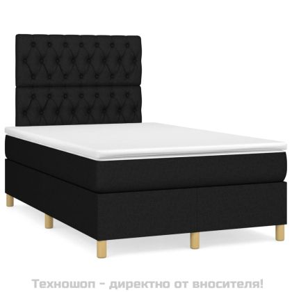 Боксспринг легло с матрак, черно, 120x200 см, плат