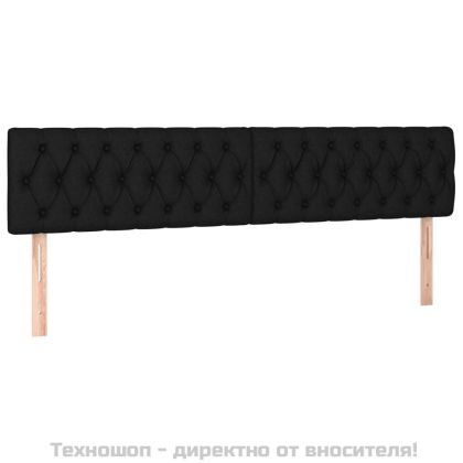 Табла за легло, черна, 180x7x78/88 см, плат