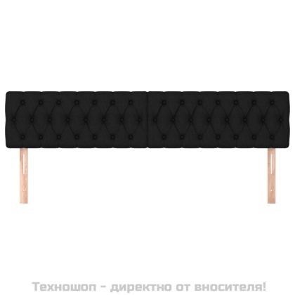 Табла за легло, черна, 180x7x78/88 см, плат
