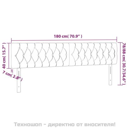 Табла за легло, черна, 180x7x78/88 см, плат