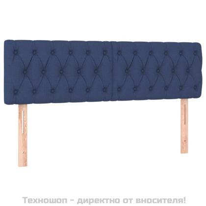 Табла за легло, синя, 160x7x78/88 см, плат