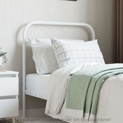 Метална резервна табла за легло, бяла, 90 см