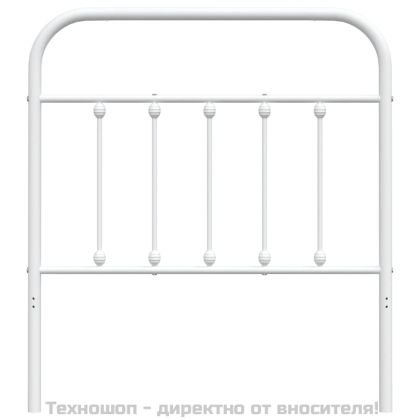 Метална резервна табла за легло, бяла, 90 см