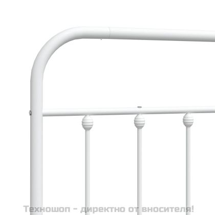 Метална резервна табла за легло, бяла, 90 см