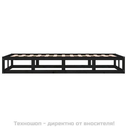 Рамка за легло, черна, 90х200 см, масивно дърво