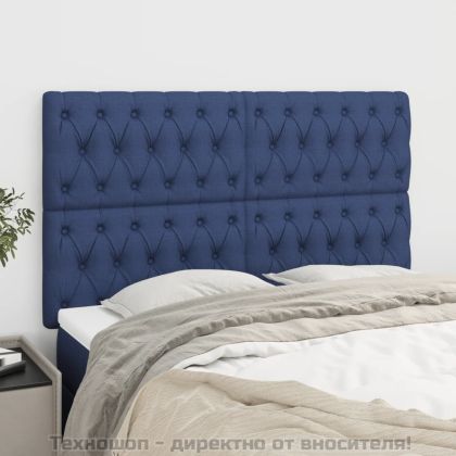 Табла за легло, синя, 160x7x118/128 см, плат