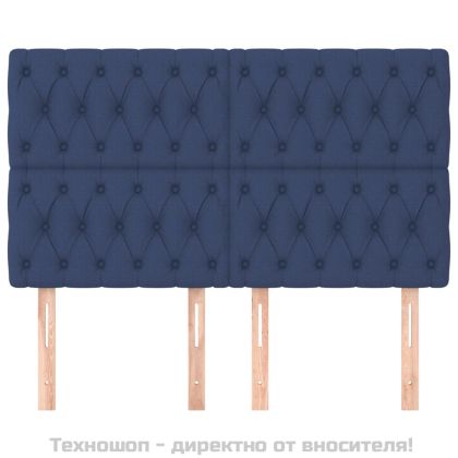 Табла за легло, синя, 160x7x118/128 см, плат