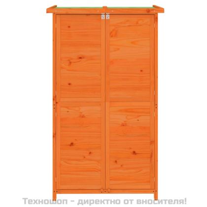 Градинска барака за инструменти кафява 83x57x140 см бор масив