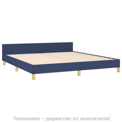 Рамка за легло без матрак, синя, 160x200 см, плат