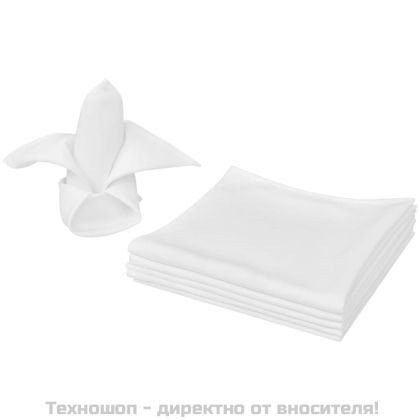 Трапезни салфетки от плат, бели, 25 бр., 50 х 50 см