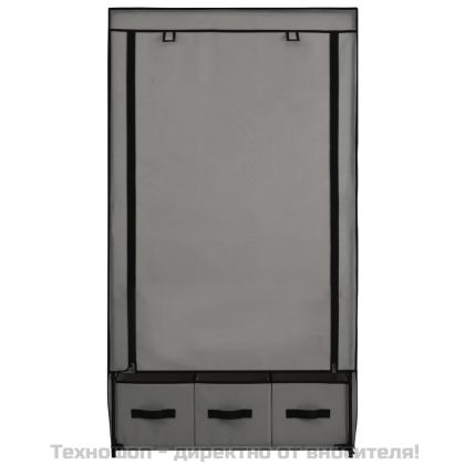Гардероб, сив, 87x49x159 см, текстил