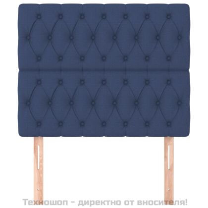 Табла за легло, синя, 90x7x118/128 см, плат