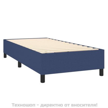 Боксспринг легло с матрак, синя, 90x190 см, плат