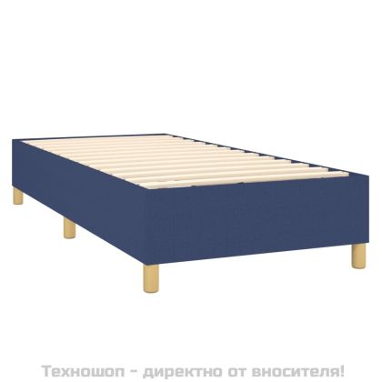 Боксспринг легло с матрак, синя, 90x200 см, плат