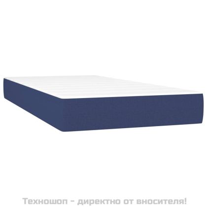 Боксспринг легло с матрак, синя, 90x200 см, плат