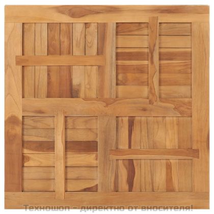 Плот за маса, тиково дърво масив, квадратен, 80x80x2,5 см