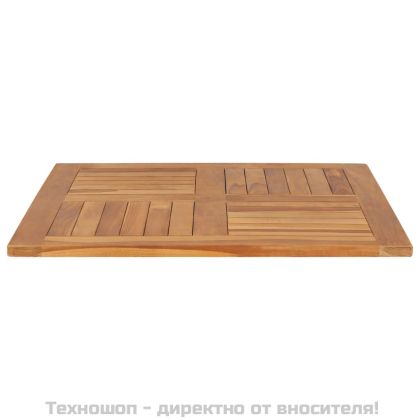 Плот за маса, тиково дърво масив, квадратен, 80x80x2,5 см